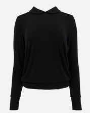 Black Long Sleeve Peter Pan Collar Shirt Lounge Top