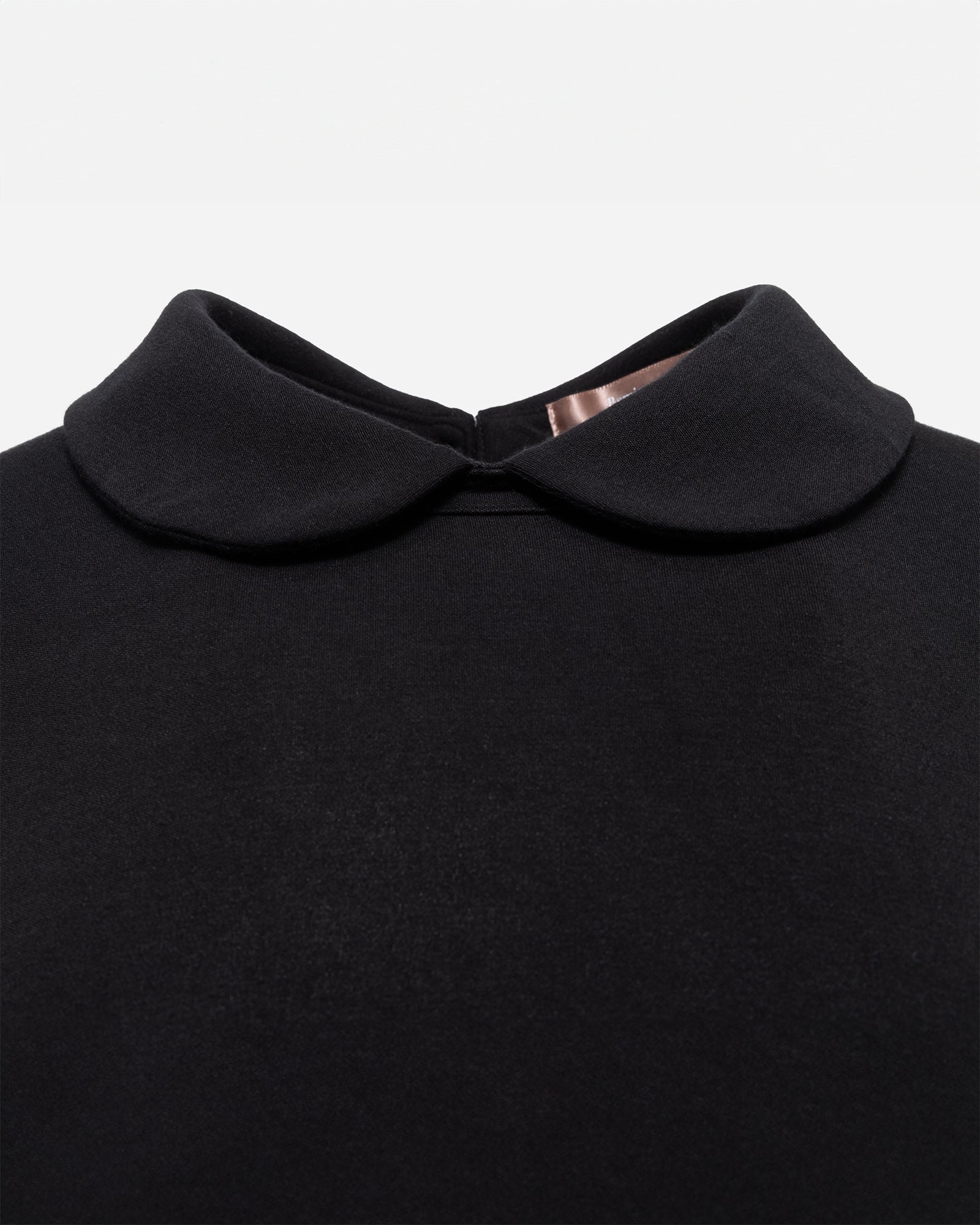 Black Long Sleeve Peter Pan Collar Shirt Lounge Top