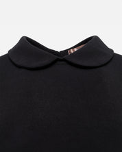 Black Long Sleeve Peter Pan Collar Shirt Lounge Top