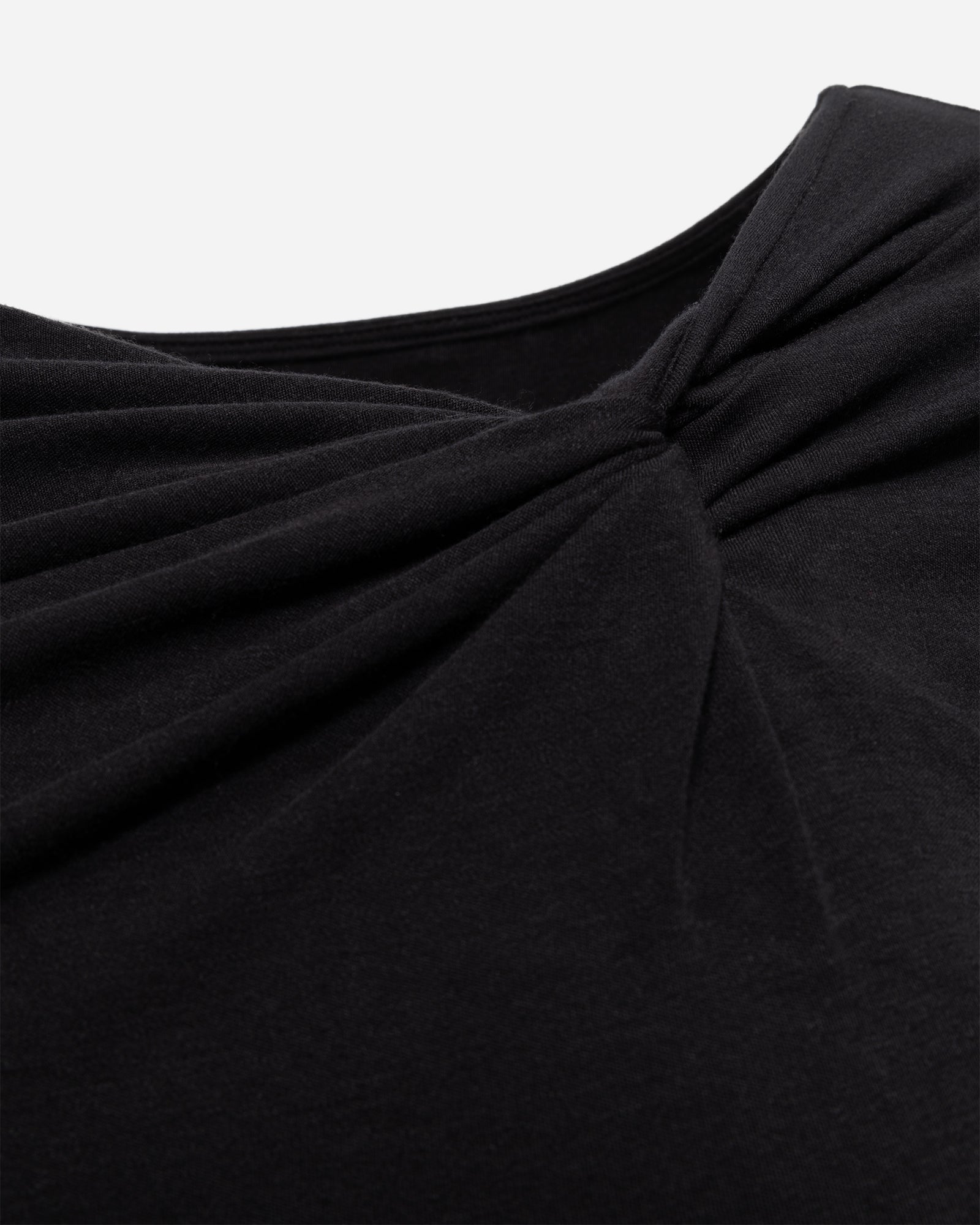 Black Long Sleeve Twist Neck Shirt Lounge Top
