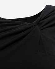 Black Long Sleeve Twist Neck Shirt Lounge Top