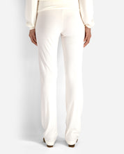 Cream  Elastic High-Waisted Lounge Pants