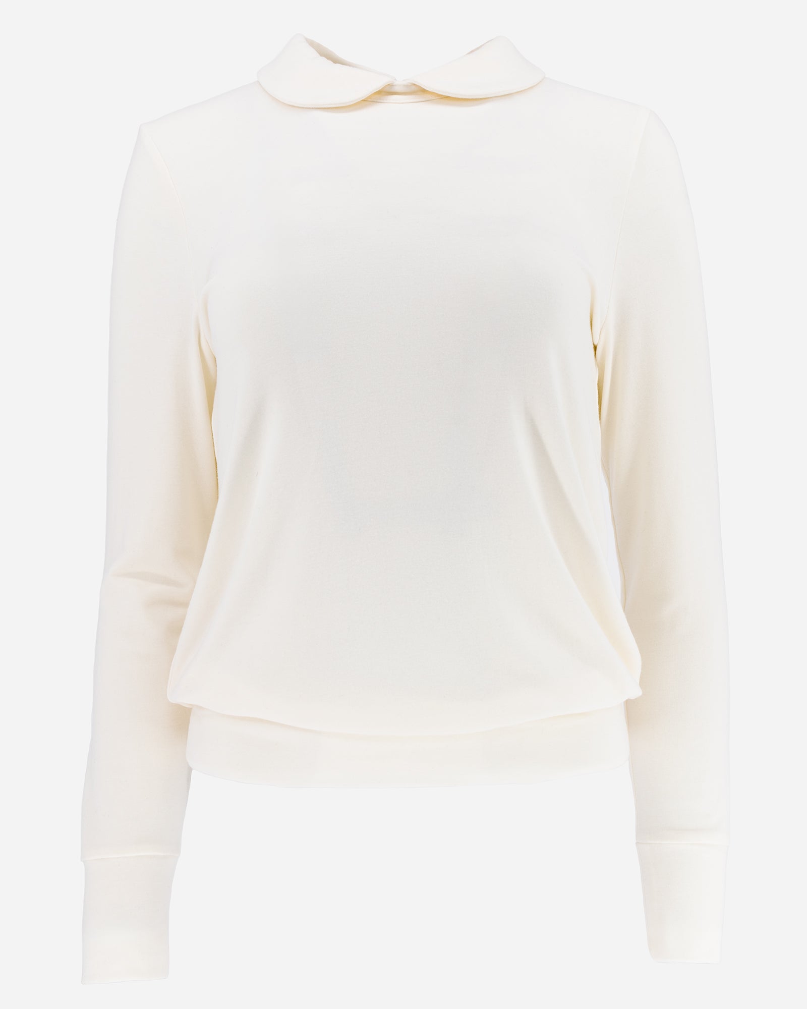 Cream Long Sleeve Peter Pan Collar Shirt Lounge Top