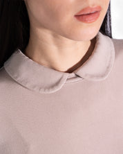 Loungewear Rose Taupe Long Sleeve Peter Pan Collar Shirt Top