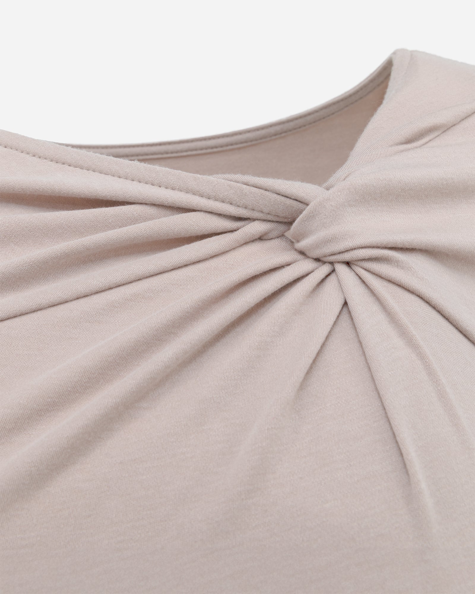 Rose Taupe Long Sleeve Twist Neck Shirt Lounge Top